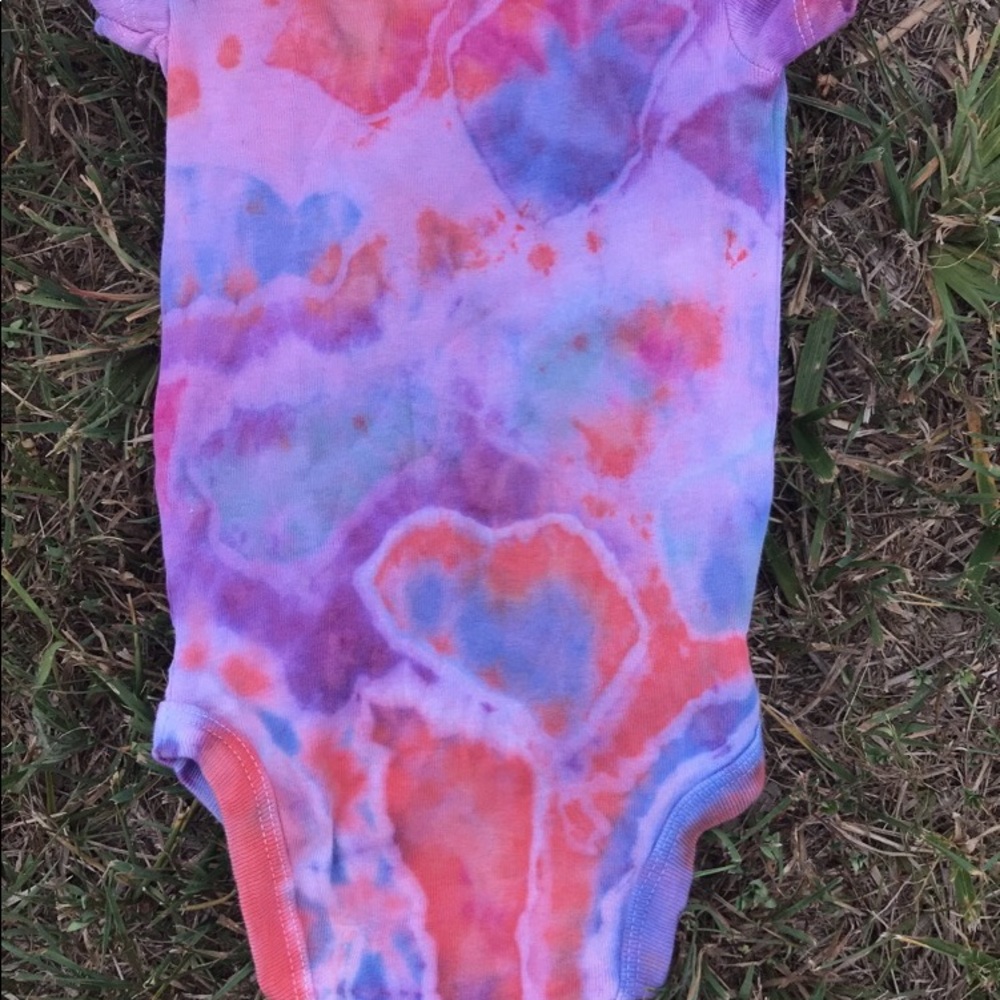 Tie dyed onesie geodes design